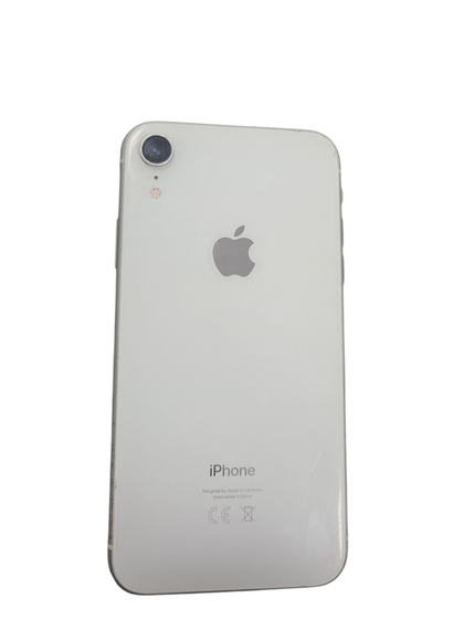 APPLE IPHONE XR, 64GB, WHITE, UNLOCKED, UNBOXED, SMALL CRACK ON BACK, 82% BATTERY HEALTH