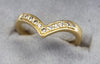 18ct Gold Diamond Wishbone Ring Size "N"