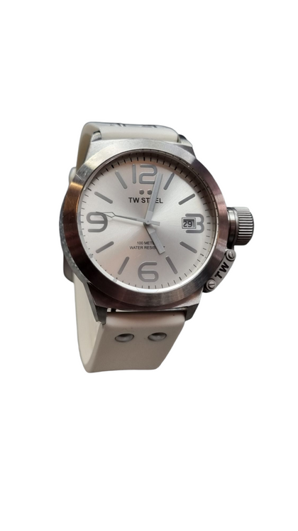 TW STEEL WATCH TW535 WHITE SILICONE STRAP