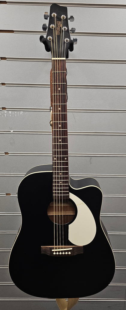 Stagg SA30DCE-BK Dreadnought Cutaway Acoustic-Electric Guita