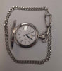 Mount Royal Silver Stainless Steel Pocket Watch With Chain