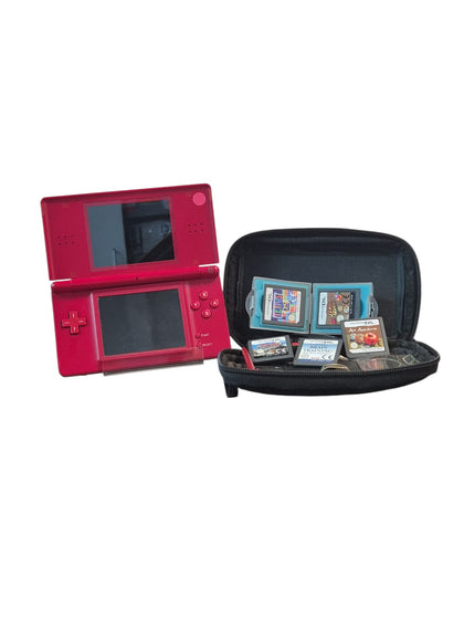 Nintendo DS Lite Console Red with Games
