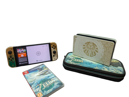 NINTENDO OLED ZELDA LIMITED EDITION SWITCH CONSOLE WITH TEARS OF THE KINGDOM GAME PRESTON STORE