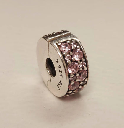 Genuine Pandora S925 ALE Pink Shining Elegance Clip Charm - Retired