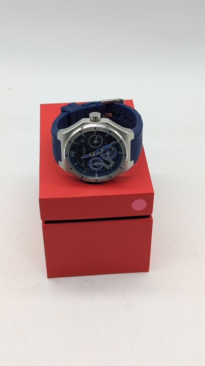 Hugo Skeleton-dial Watch with Blue Silicone Strap Men