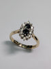 9CT GOLD CZ/BLACK STONE RING SIZE V