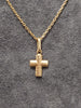 14ct Yellow Gold Diamond Cut Small Cross & Oval Belcher Chain 16"