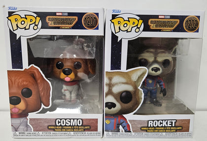 *Collection Only* Funko Pop Guardian Of The Galaxy 2 Pack - Rocket #1202, Cosmo #1207