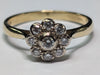 18CT DIAMOND FLOWER RING SIZE P 3.26G PRESTON STORE