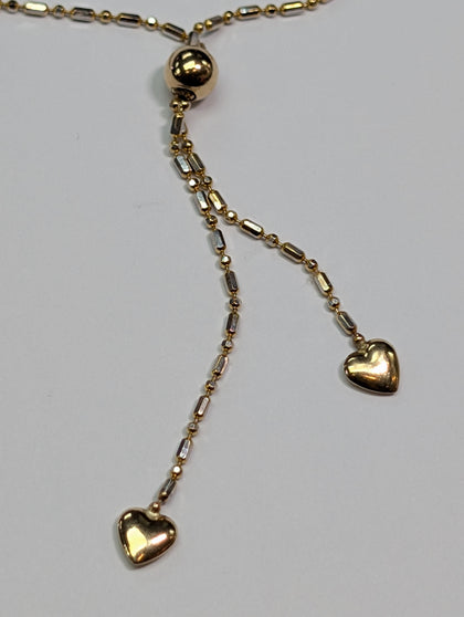 9ct gold twin heart necklace