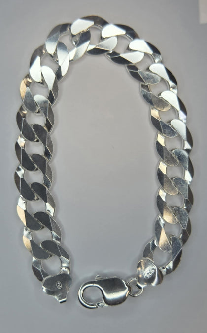 Heavy Silver 925 Curb 9” Bracelet - Brand New