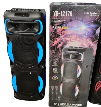 **Sale** YB-1217Q Portable Trolley Speaker + 2 Mics **COLLECTION ONLY**