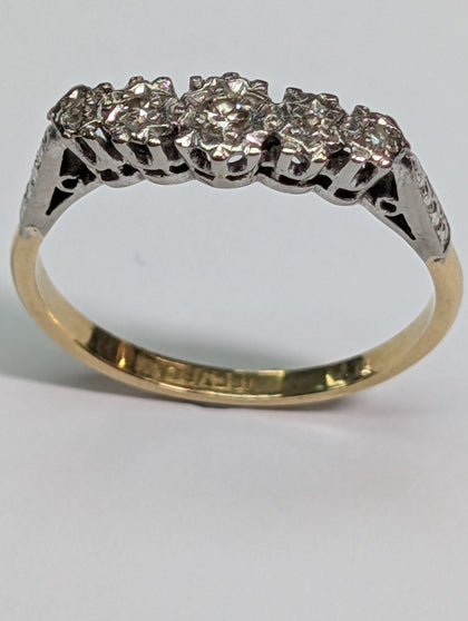 18CT GOLD & PLATINUM DIAMOND RING PRESTON STORE