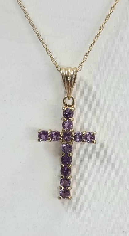 9ct Gold Necklace with Cross 18