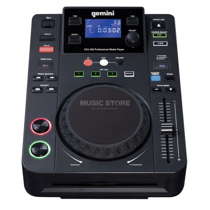 Gemini CDJ-300 CD/USB Media Player - Bundle