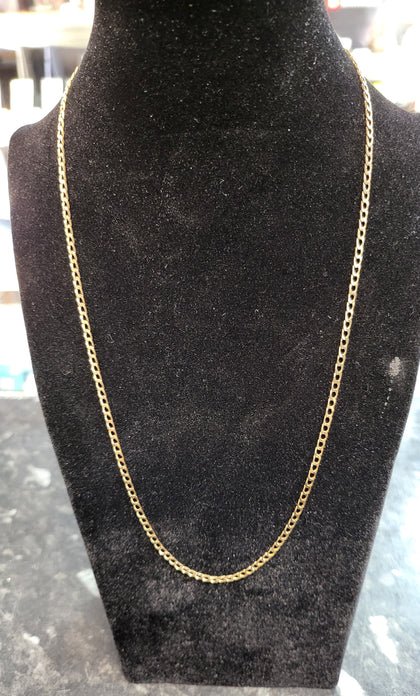 9ct Yellow Gold Square Curb Chain - 20
