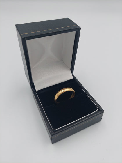 22CT Gold Plain Ring, Hallmarked & Stamped - Size: L - 2.8G - Box Included