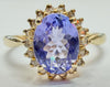 9ct gold cluster ring with lilac stone size M