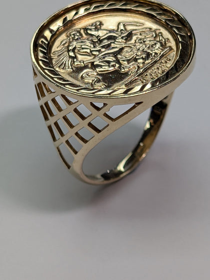 9ct Gold St George & Dragon Ring