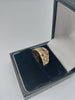 9CT Gold Ring with Unique Watch Band Like Side Style, CZ Stones on Front, 375 Hallmarked, 4.0Grams: Size: M