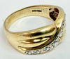 9ct Yellow Gold Cross Over Ring Size R