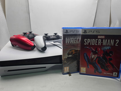 ps 5 slim disc edition bundle, 2 controller, 2 games