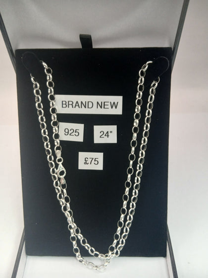 BRAND NEW SILVER BELCHER CHAIN 925, WEIGHT 12.06, LENGHT 24