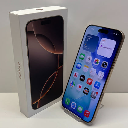 Apple iPhone 16 Pro Max Unlocked Model A3296 256GB in Desert Titanium Boxed
