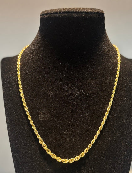 Stunning 9ct Yellow Gold Rope Chain - 3.64G - 16