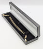 375 9CT HALLMARKED, CURBED BRACELET WITH LOBSTER LOCK, 8", 14.68G, BOXED