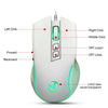 HXSJ X100 7-buttons 3600 DPI Cool Glowing Wired Gaming Mouse, Cable Length: 1.5m (White)