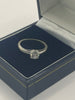 9ct White Gold Ring With Clear Stone - J