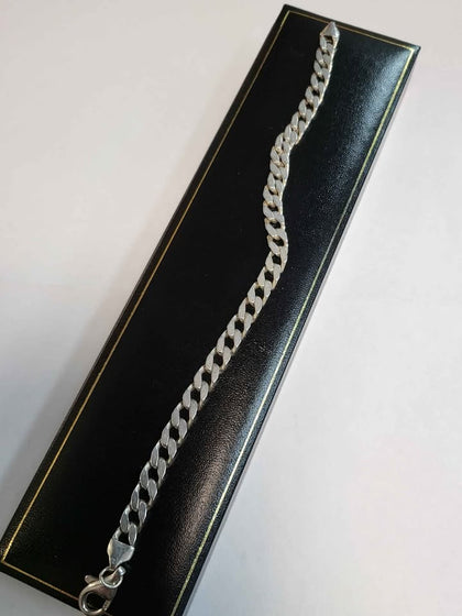 925 Silver Curb Link Bracelet - 9