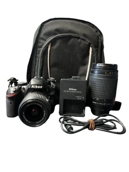 ***January Sale*** Nikon D3200 24MP with 18-55mm Len & 70-300mm Len & Bag