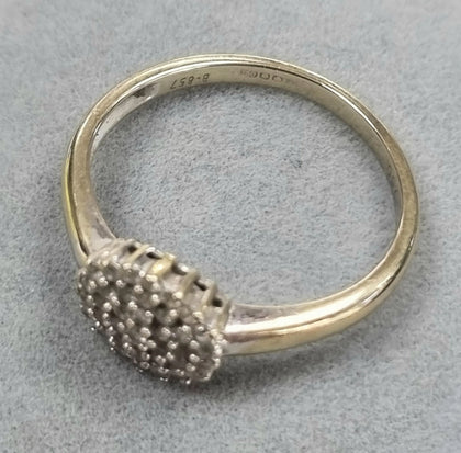 18ct White Gold Diamond Cluster Ring Size L