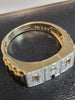 9ct Yellow Gold Dad Ring with 0.25ct Diamond Stones - Size U - 4.95g total - Hallmarked & Stamped