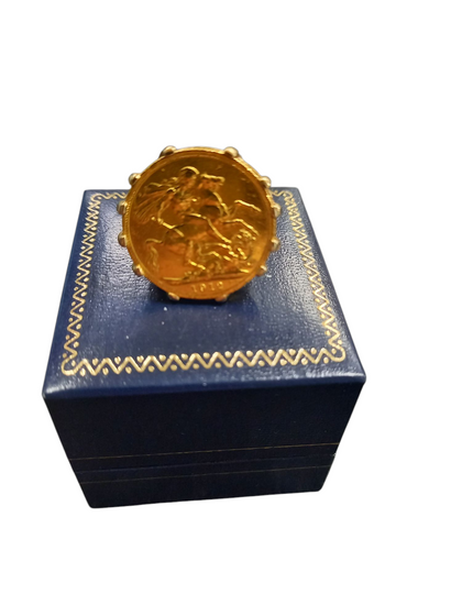 22ct Full Sov 1912 King George V ring size-S
