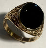 9ct Gold Patterned Signet Ring - Size W