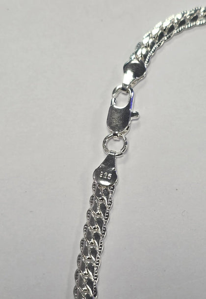 925 Silver Diamond-Cut Curb Chain