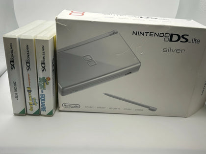 DS Lite Console, Silver, Boxed with games and acessories