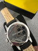 Sekonda Velocity Men's Chronograph Silver Case & Leather Strap with Red Dial