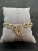 9ct Belcher Heart Lock Bracelet 9 Inch