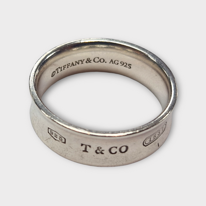 TIFFANY & CO  1837 SILVER RING SIZE P.5 4.88G PRESTON STORE