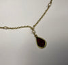 9ct Gold Necklace with Red Stone 16”