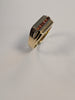 9ct Gold Ring With Red Stones Size S