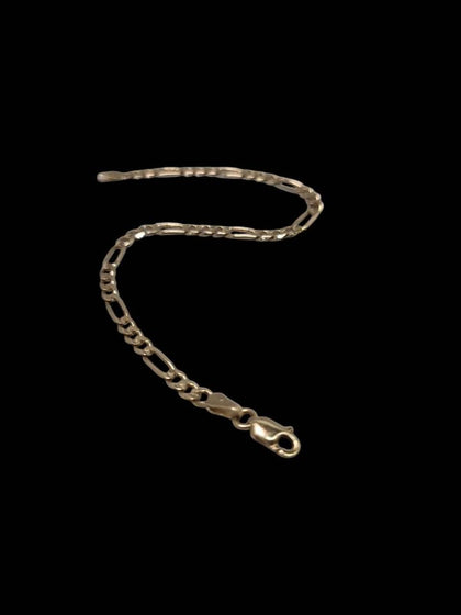 14ct Yellow Gold 3-in-1 Figaro Bracelet - 7.5