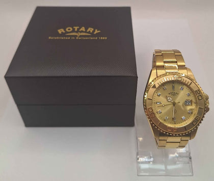 Rotary 42mm Men's UC 377 Gold Tone Quartz Watch - Boxed With Extra Link