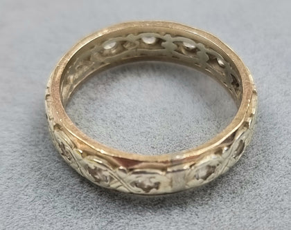 9ct Ring with Stones Size M