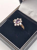 9ct Yellow Gold Multi Cubic Zirconia Cluster Ring - Size O - 1.93 Grams