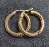 9ct Yellow Gold Half Textured Hoop Earrings